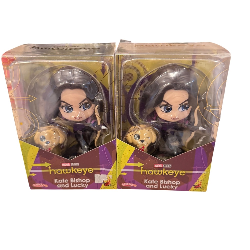 Hot Toys Cosbaby Hawkeye‎ Kate Bishop and Lucky Marvel Studios Set of 2 NIB
